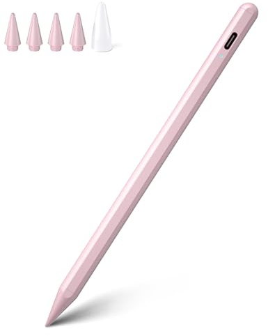 Stylus Stift für iPad 2018-2022, DARLYOR iPad Stift 8. Generation mit Palm-Ablehnung, Neigungsempfindlich, Magnetische Stylus Pen für iPad 6./7./8./9./10./Air 3./4./5./ Mini 5./6./Pro 11/Pro12.9-Rosa