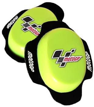 PRORACER Deslizadera de rodilla para motoristas, rodillera deslizantes carretera circuito competicion sliders con logo MotoGP (Amarillo-neon)
