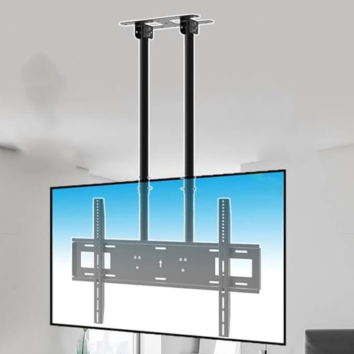 QICBYING Decken TV Halterung - Verstellbare Decken TV Halterung – Teleskop Decken TV Halterung, Für 40 Bis 90 Zoll Flachbildfernseher, Max VESA 900 X 600mm, Belastbar Bis Zu 60kg