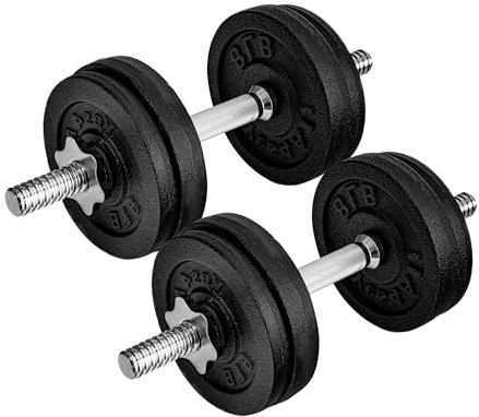 Yes4All 60lbs Pair Cast Iron Weights Adjustable Dumbbell Sets for Home Gym with Bars, Plates, Collars