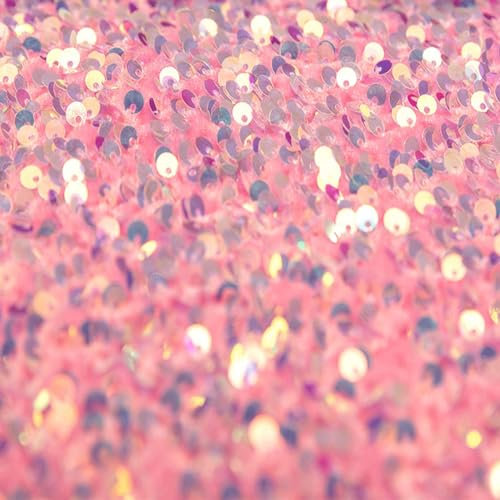 NIANTONG Tissu Velours étirement, Paillettes en Mousse 3D 5mm, Tissu De Mode, Tissu De La Tenue pour Femme Et Filles(Color:Rose)