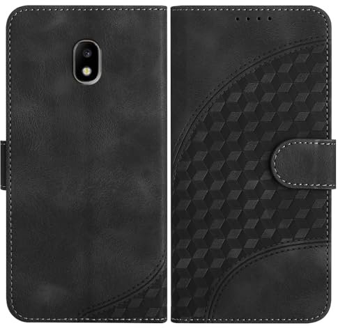 JayModCase Mobile Phone Case for Samsung Galaxy J330/J3 2017, with Card Slot, Stand Function, Magnetic, PU Leather Case, Folio Flip Case Compatible with Galaxy J330 - Black