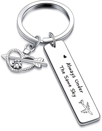 V.nisy Schlüsselanhänger für Paare mit langer Distanz, Luftfahrt-Schlüsselanhänger für Piloten, Flugzeug, Geschenk, Freundin, Geschenke, Schlüsselanhänger mit großer Entfernung, Standard