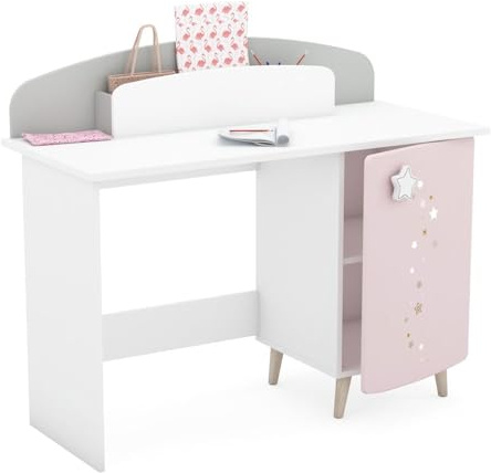 SCRIVANIA per Bambini Cosmos, Grigio/Rosa/Bianco, Scrivania per Bambini