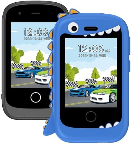 Kinder Handy, Smartphone für Mädchen Jungen, 28 Zoll großer Touchscreen telefon uhr kinder mit 16 Spiele Anruf SOS Kamera Musik Schrittzähler Wecker, kinderhandy 4-9 Jahre Geschenke (Schwarz)