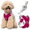 Pawaboo Hundegeschirr mit Hundeleine Set, X-Rahmen Verstellbares Anti Zug Anti-Erstickung Hund Brustgeschirr für Kleine, Mittelgroße Hunde & Welpen, Atmungsaktive Hundeweste mit Leine, M, Magenta