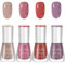 Nail Polish Sets, Quick Dry Nail Polish Nail Varnish, 4PC Pink Nail Varnish Set, Long Lasting Nude Pink Red Purple Nail Polish, Non-Toxic Water Based Nail Varnish No Need Cure