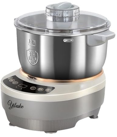 YIBAKE Teigknetmaschine mit Fermentationsfunktion, 5L Vollautomatische Teigmaschine, 25-38℃ Gärungsfunktion, Intelligentes Timing, 10 Min Schnelles Kneten