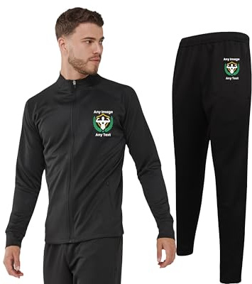 Custom Logo Tracksuit - Personalised Print Your Design, Football Club Teamwear Sports Team Apparel Uniform Branding - Adults