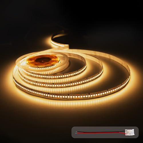 illuburg 24V LED Strip 5m Warmweiß 2700K 240LEDs/M 22W/M 16500lm superhell SMD 2835 Dimmbar LED Streifen Band Lichtleiste