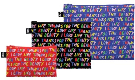 Love Life Blue, Black, Red Zip Pockets