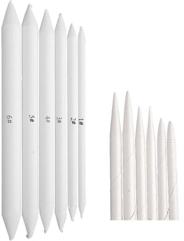 Blending Stumps and Tortillions - 12 Pcs Set - Paper Art Blenders - Blending Pencil - Drawing Pencils - Sketching Tools for Artists & Students - Art Supplies for Drawing & Shading