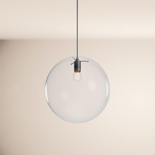 s.luce Orb Glaskugel Abhängung Schwarz Hängeleuchte Hängelampe Pendellampe Pendelleuchte Glaslampe Orb/Farbverlauf, Farbe:Klar, Größe:Ø 40cm