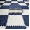 carpet squares, Interlocking Carpet Tiles,Thick Plush Floor Mat,Soft Carpet Area Rug,Living Room Crawling Mat,Non-Slip Foam Puzzle Floor Tiles(Navy blue+white)