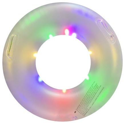 Sommer Wasser Pool Floating Ring - Pool Schwimmring Erwachsene | LED-Schwimmringe – Schwimmring | Bunte Aufblasbare Schwimmringe | Runder Schwimmreifen Mit Griff Für Wasserspaß Und Strandparty