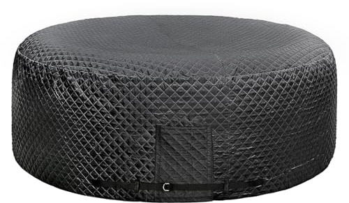 UCEDER Isolierte aufblasbare Whirlpool-Abdeckung, runde Spa-Thermoabdeckung mit externer Heizung/Pumpe, Tür-Design, energiesparend und umweltfreundlich, um warm zu halten (Schwarz, 180,3 cm D x 71,1