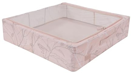 Periea 'Casey' Underbed Storage Boxes with Lids - Foldable, Stackable, and Space-Saving Organiser to Keep Your Space Tidy and Clutter-Free - Blush Birds - Large