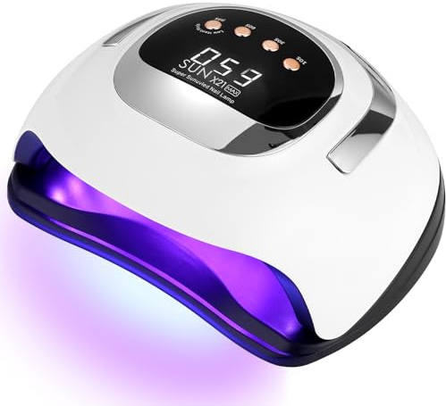UIHOL Lampe UV Ongles Gel, 320W 72 LED Lumières Séchage Rapide, Professionnel Sèche Automatique machine, Grand LCD Ecran, 4 Minuteries 10s/30s/60s/99s pour Vernis Semi Permanent, pour Salon Maison