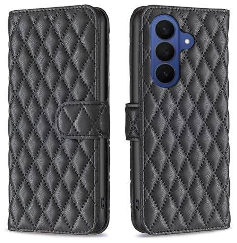 Wigento Handyhülle Klapp Schutz Diamantgitter Samsung Galaxy S26 5G Kunstleder TPU