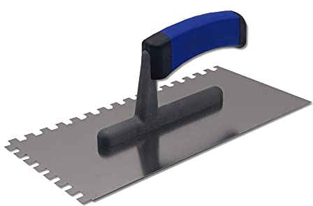DEWEPRO® Zahnkelle - Zahnspachtel - Glättekelle gezahnt - Zahnung: 8x8mm - Zahnglättekelle - Modell PROFI