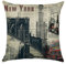 hengjiang Vintage City Serie Pisa New York London Paris Rom Home Kissenbezug Baumwolle Bettwäsche Kopfkissenbezug Quadratisch Retro Doppelseitig Kissen New York 11