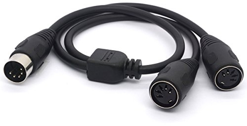 Cable divisor MIDI, MIDI 5 pines, DIN macho a 2 DIN hembra, Smartphone, AUX, auriculares estéreo, jack adaptador y cable de entrada para teclado MIDI, piano eléctrico, sintetizador, guitarra MIDI