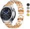DEALELE Armband Kompatibel mit Samsung Galaxy Watch 46mm / Galaxy 3 45mm / Huawei Watch 4/4 Pro / 3/3 Pro / GT4 / GT3 / GT2 46mm, 22mm Cowboy Kette Metall Ersatz Armbander, Roségold