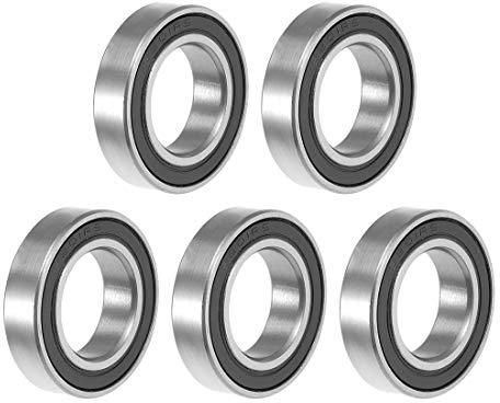 sourcing map 5Stk. 6801-2RS Lager doppelt abgedichtet ABEC-1 Kugellager 12x21x5mm