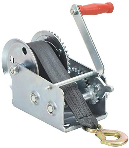 Festnight Handwinde mit Gurt 1130 kg Gurtwinde Bootswinde Trailer Seilwinde Handseilwinde