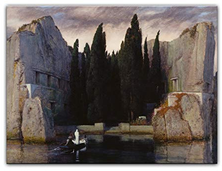 Kunstdruck Poster - Arnold Böcklin Die Toteninsel 60x40 cm ca. A2 - Alte Meister Bild ohne Rahmen