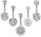 Funseedrr Bauchnabelpiercing Nabelpiercing 10mm 14G Edelstahl Nabel Banane Piercing Set mit CZ Opal Damen Mädchen