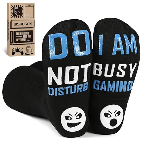 BISOUSOX Men's Novelty Socks If You Can Read This Socks Bring Me Some Beer Fun Gaming Socks Gifts for Men Cotton Funny Socks for Men Gift for Gamer Lovers