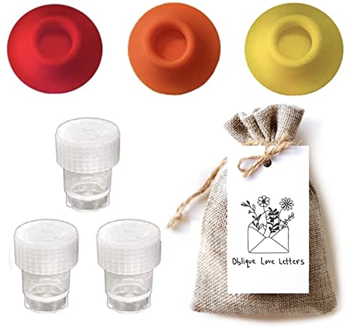 3 Dinky Dip Ink Bottles with Empty Ink jar Holder - Calligraphy Ink Wells with lids for Oblique Calligraphy Pen, Fountain Pen, Glass dip Pen, and dip Pen Holder