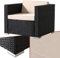 Arebos Poly-Rattan Gartenlounge Sessel | Inkl. Sitz- und Rückenkissen | Schwarz | Wetterbeständiger Garten-Sessel | 85 x 75 x 34 cm
