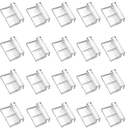 Liekadijiae 20 Aquarium Unterstützung Halter, Clips für Aquariumdeckel, Acryl Aquarium Glasabdeckung Halter, für Randlose Aquarium (6mm)