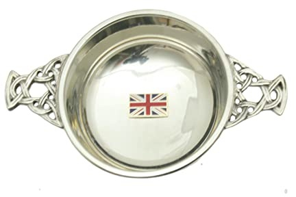 Union Jack Pewter Quaich Bowl Scottish Quaich 383
