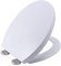 Slow Close Anti Bacterial Toilet Seat White Modern Universal Loo Lid One Button Quick Release Polypropylene Material Top Fixing Adjustable Stainless Hinge Easy to Clean Compatible with Standard Toilet