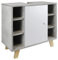 Waschbeckenunterschrank 'Martha' marmor optik, grau eintürig, mit Seitenfächern 60x30x60cm