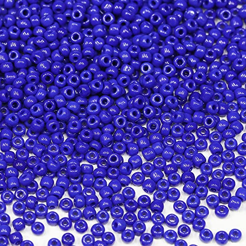 Bala&Fillic Royal Blue Color 3mm Seed Beads About 3600pcs/100Grams in Bag, 8/0 Glass Craft Beads for Making Bracelet Necklace Earring(Royal Blue)