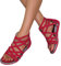 Minetom Sandales Femme Plates Été Sandales Confortables Chaussures pour Plage Vacances Ceinture Croisée Bout Ouvert Sandales A Rouge 38 EU