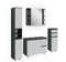 Vicco Badmöbel-Set J-Shape, Badezimmerschrank-Set, Weiß/Anthrazit, 4 Teile