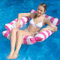Aufblasbare Pool-Schwimmer-Stuhl-Lounge für Erwachsene und Kinder, die Schwimmen, Streifen-Muster-Schwimmer-Hängematte für Pool-Party-Sommer-Wasser-Spaß (Pink)