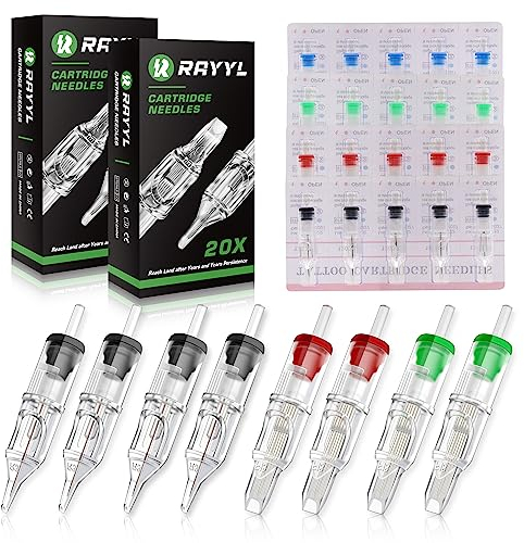 Tattoo Nadeln RL RM, Rayyl 40 Stück Tattoo Nadel Mixed 1203RL 1205RL 1207RM 1209RM Tattoo Cartridges Nadeln für Tattoo Maschine Pen