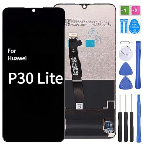 iYAiYO Pantalla Digitalizador Pantalla Táctil Reemplazo Compatible con Huawei P30 Lite Pantalla Completa con Herramientas-Negro