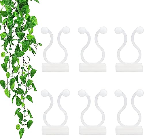 RunFar shop Pflanzenclips 100 Stück Wandbefestigung für Pflanzen, Kletterpflanze Clips selbstklebend Befestigungsklammern für Pflanzen Sicherung Unterstützt (Weiss mittlere Grösse)
