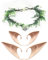 QLINLEAF Elf Ear Cuffs Crown Elf Earring Accessory Cosplay Fairy Pixie Elf Ears, Weiss/opulenter Garten, Medium