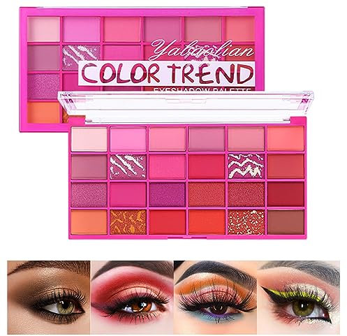 Ombretti, 24 Ombretti Glitter e Matte Pigmentati a Lunga Durata, Palette per ombretti metallizzati luccicanti opachi, Ombretto sfumabile impermeabile, per Trucchi Ombretto Occhi Natural (01)