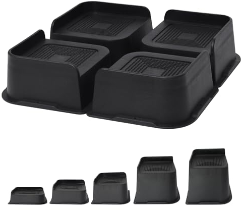 MYMULIKE Alzate per Letti 5,1 cm, 7,6 cm, 10,2 cm, 15,2 cm o 20,3 cm per Uso Intensivo Rialzi per Mobili, Fino a 2721,6 kg Design a Forma di L Blocchi Sollevatori per Letti per Divano, Scrivania