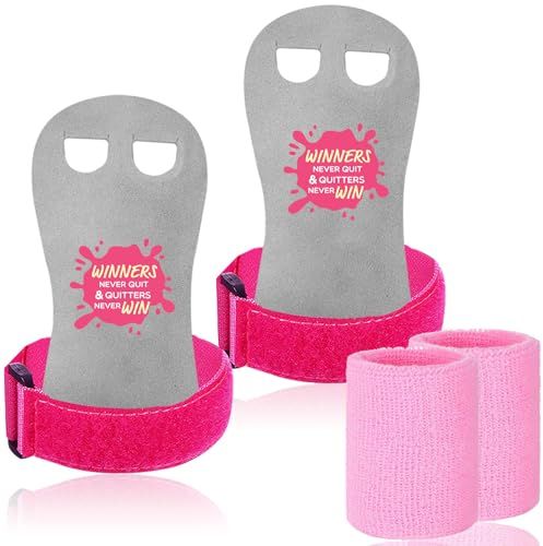 Sporthandschuhe für Reckhandschuhe Kinder Schützt Hand Handfläche mit Armbändern Paar, Stangengriffe Handflächenschutz Handgelenkstütze für Kettlebells Sport Workout Übung Sportlich (Rose, XS)
