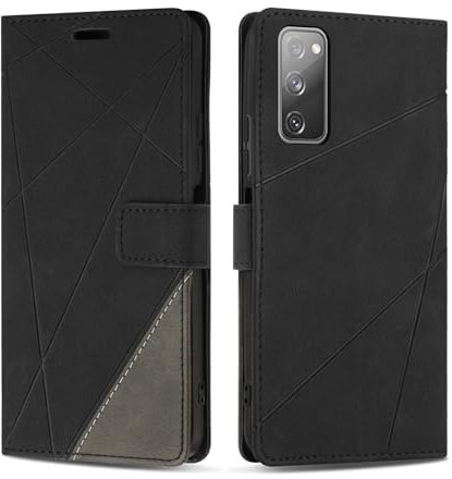 SONWO Cover per Samsung Galaxy S20 Fe, Flip Caso in PU Pelle Case Cover Custodia con Slot per Schede e Supporto Stand per Galaxy S20 Fe, Nero